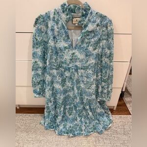 Tuckernuck Water’s Edge Hydrangea Organza Palmerston Dress Size L